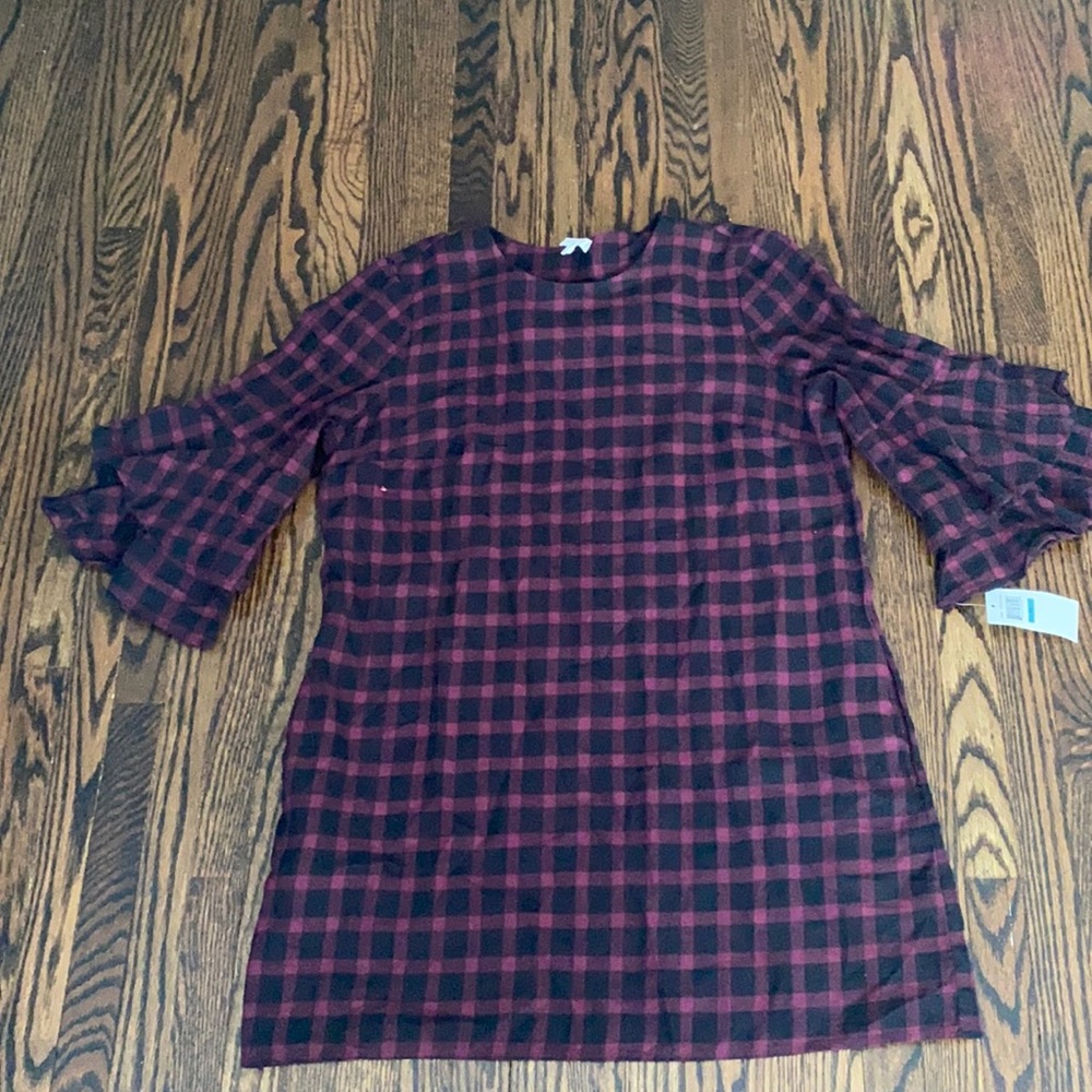 Long sleeve plaid dress